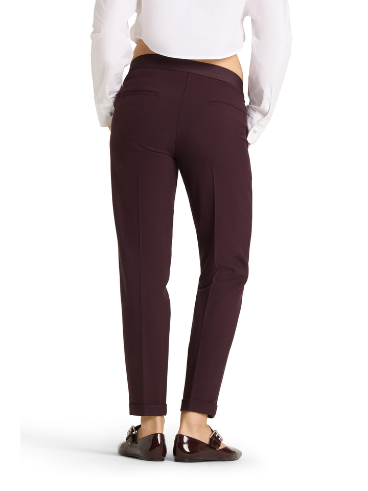 Bordeaux geklede broek met elastiek Kim Cambio