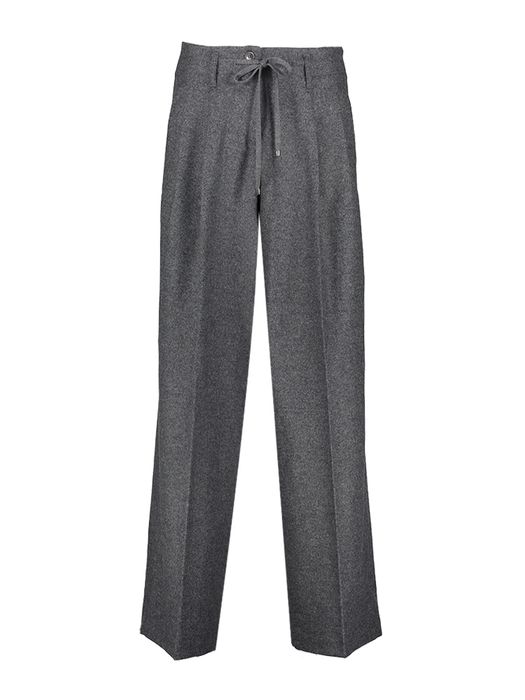 Grijze wollen wijde broek met bandplooi Addison Cambio