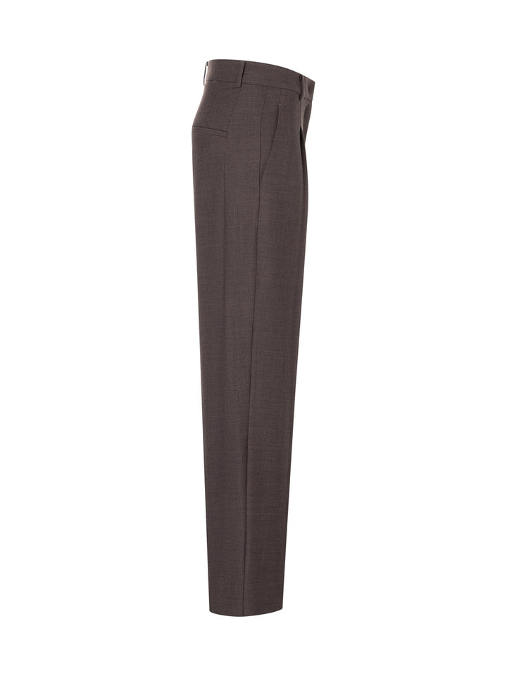 Donkerbruine geklede broek Elyssa Cambio