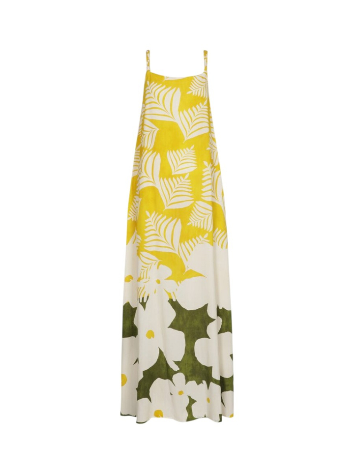 Maxi-jurk in bloemenprint en zakken Caroline Biss 