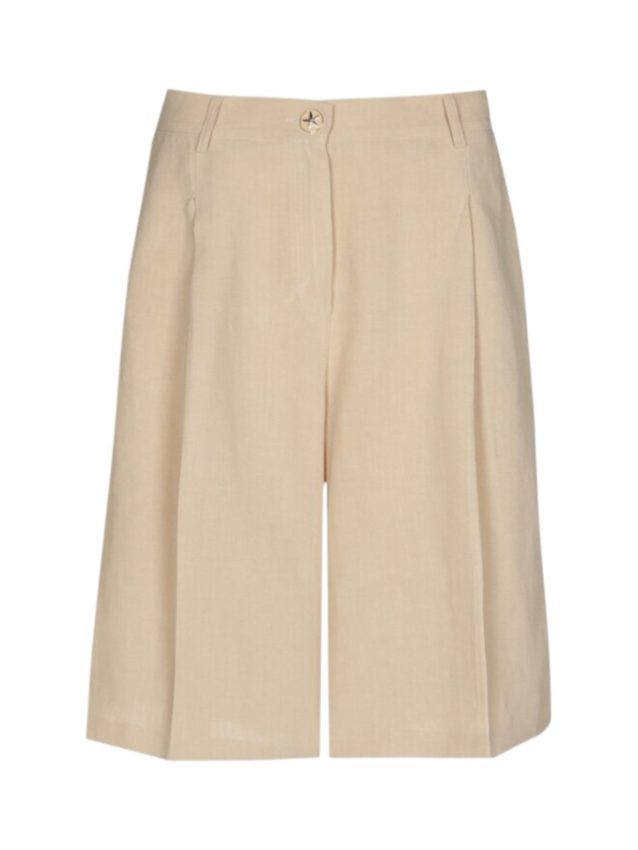 Beige short met bandplooi Caroline Biss 