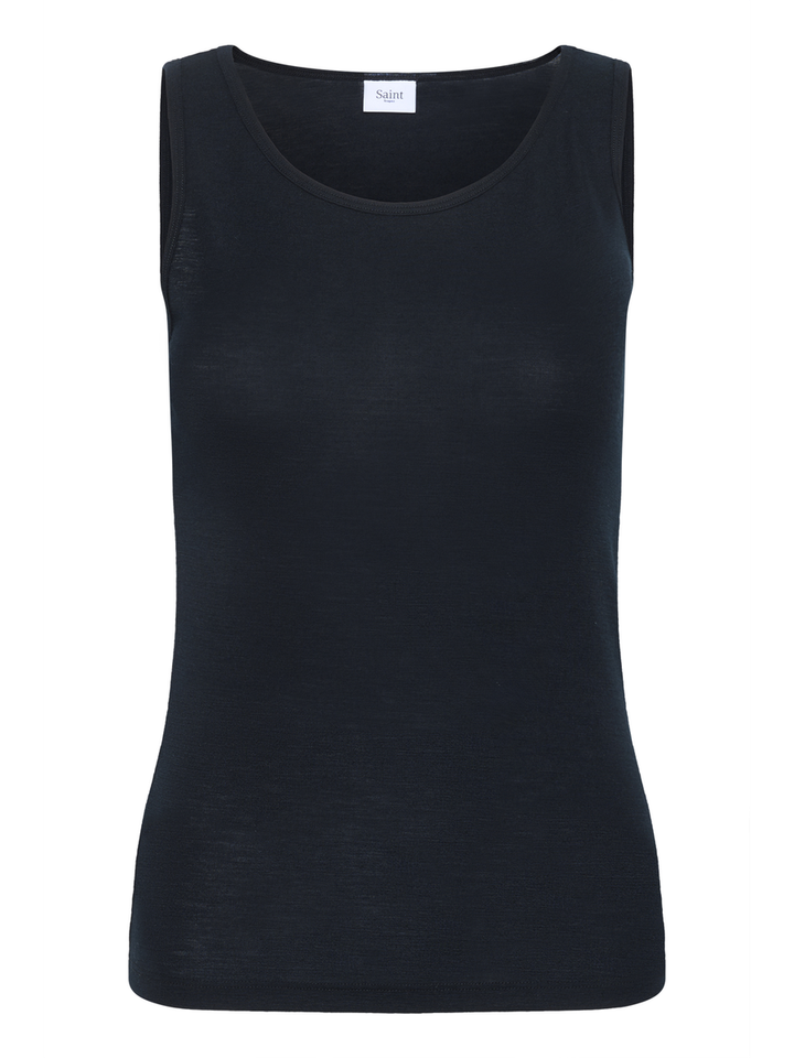 Zwarte top in ribbel Astersz Sanit Tropez