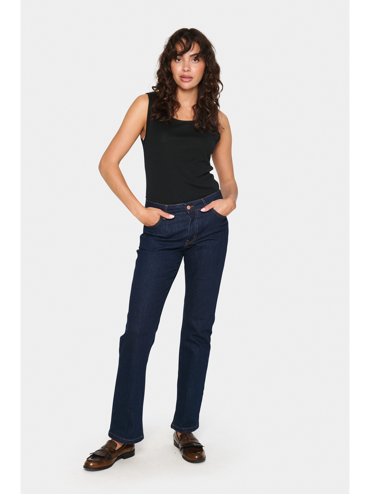 Zwarte top in ribbel Astersz Sanit Tropez
