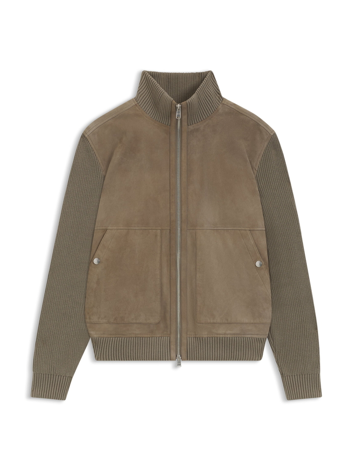 Beige lederen jas Hugo Boss 