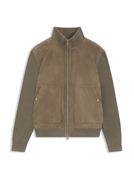Beige lederen jas Hugo Boss