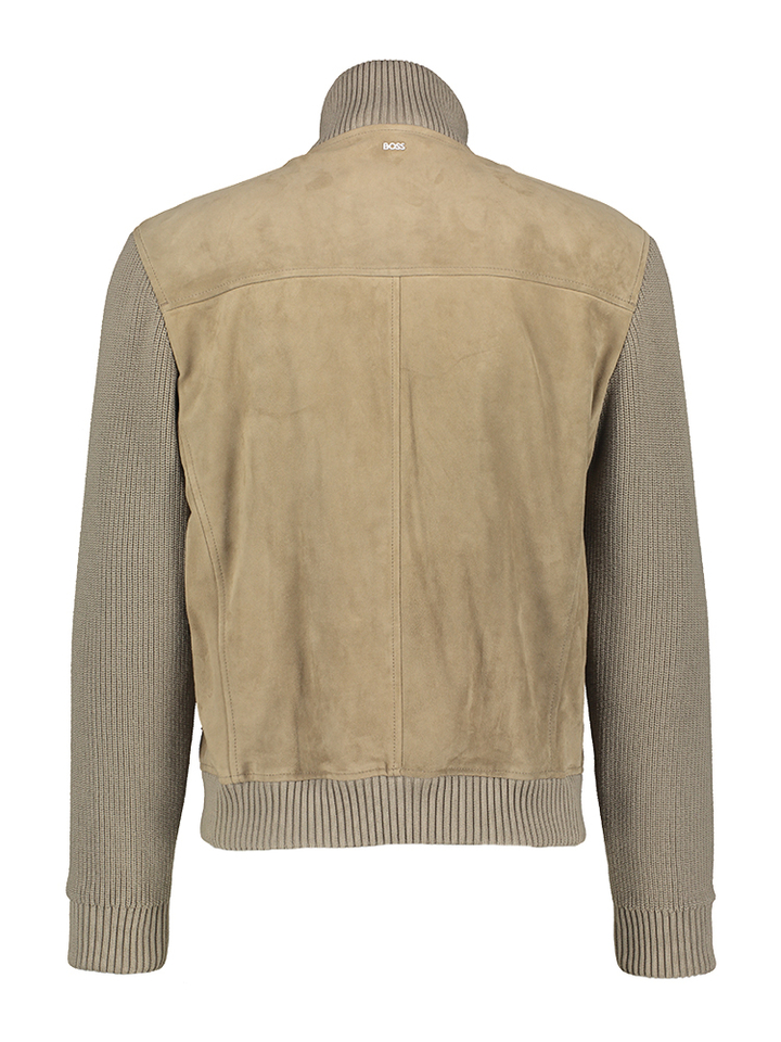 Beige lederen jas Hugo Boss 