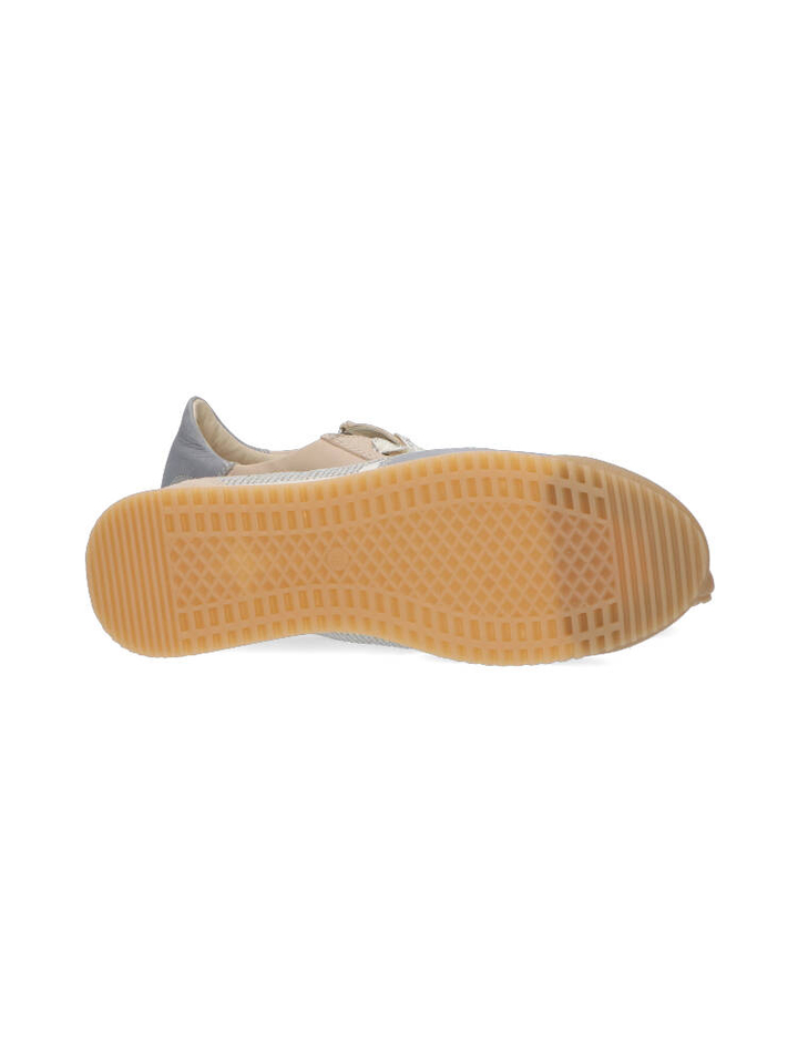 Beige met lichtblauwe lage sneakers DL Sport