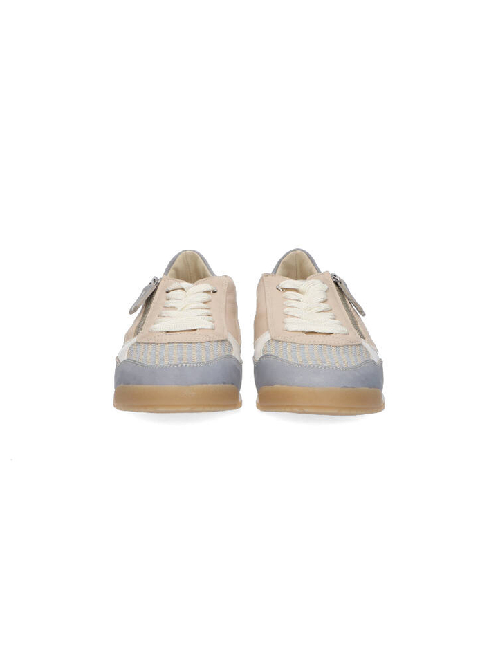 Beige met lichtblauwe lage sneakers DL Sport