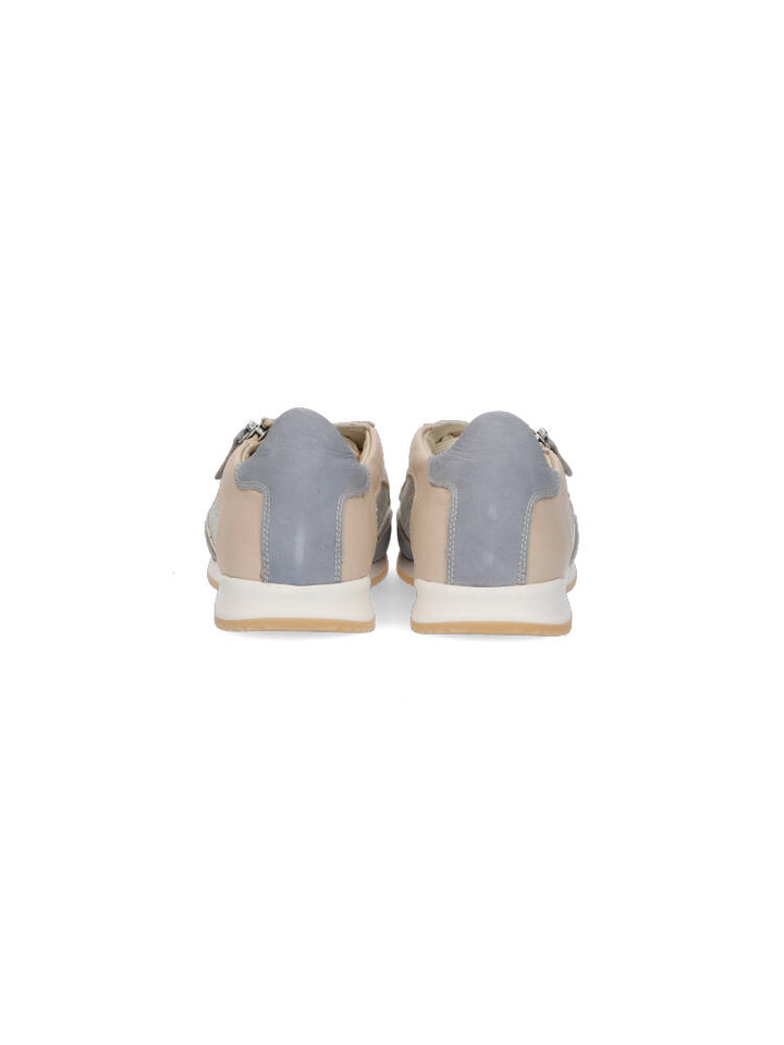 Beige met lichtblauwe lage sneakers DL Sport
