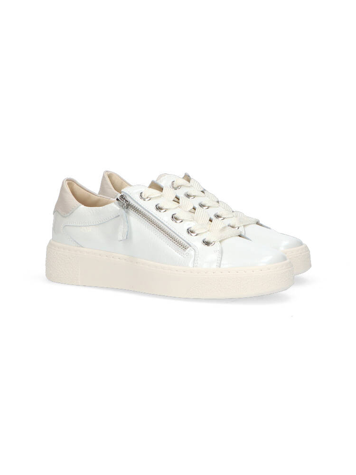 Witte sneakers in lakleder met rits DL Sport 