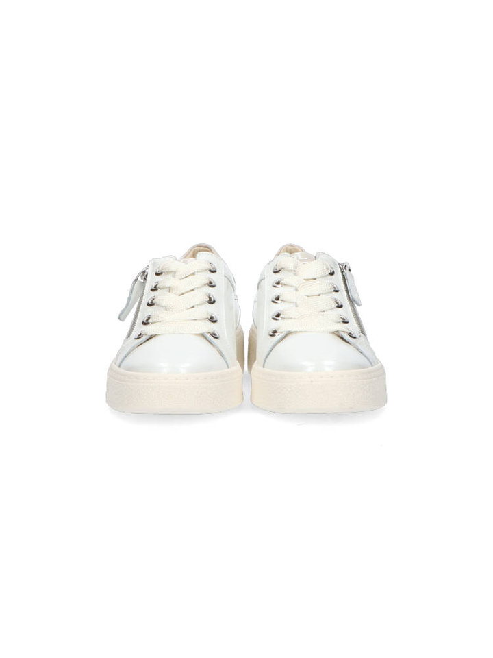 Witte sneakers in lakleder met rits DL Sport 