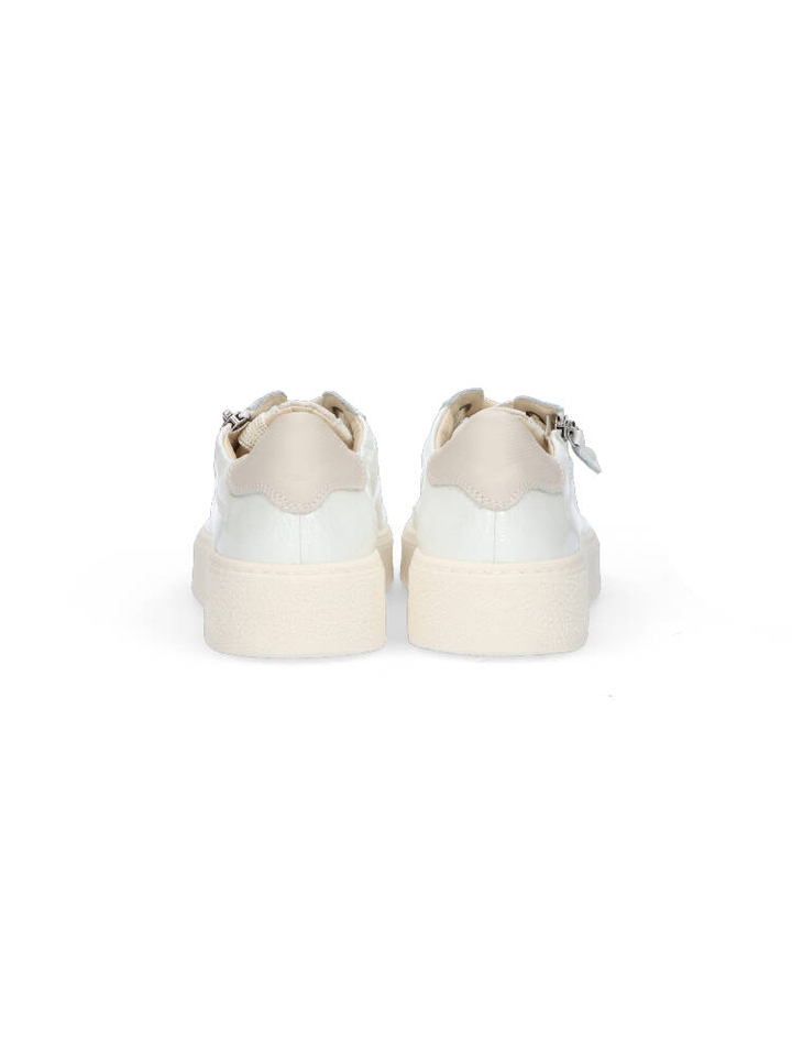 Witte sneakers in lakleder met rits DL Sport 