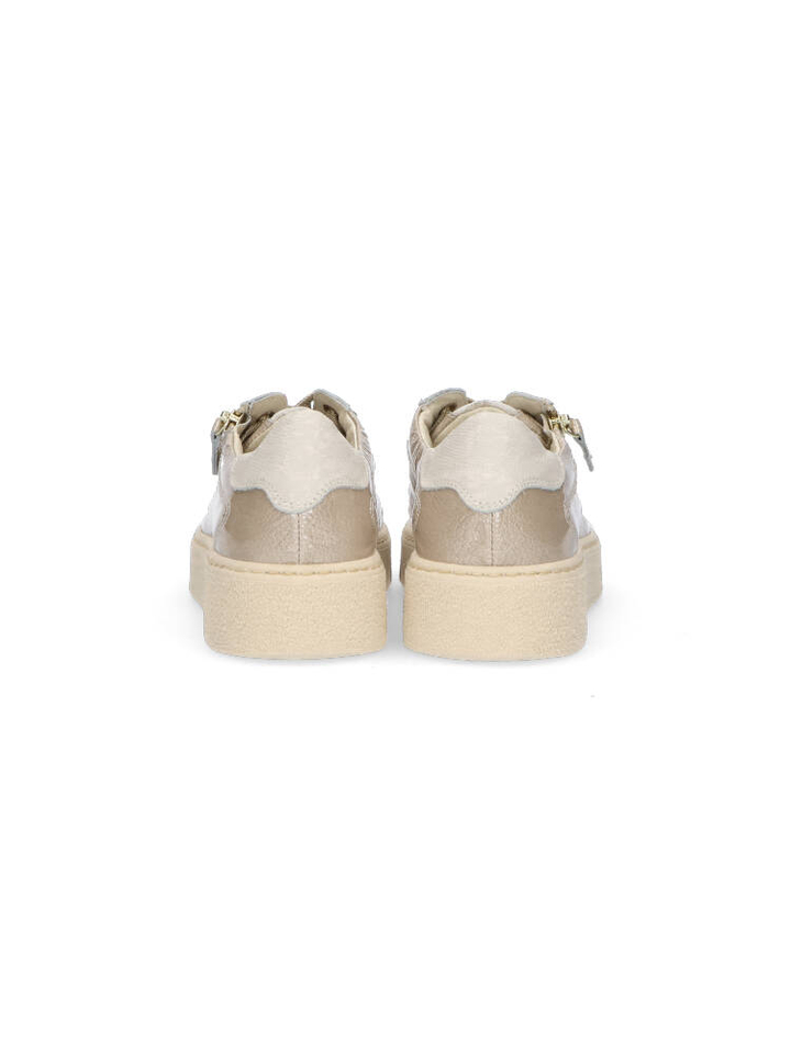Beige sneakers met rits in lakleder DL Sport 