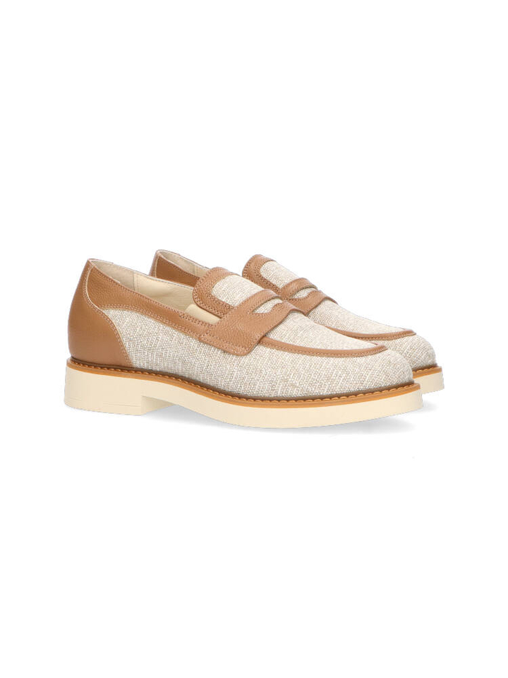 Beige/cognac kleurige mocassins DL Sport 