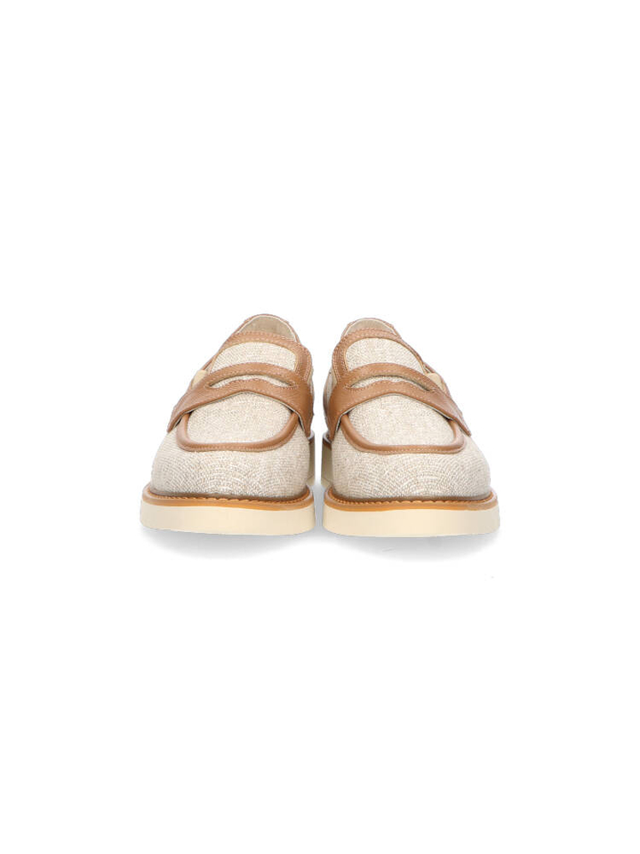 Beige/cognac kleurige mocassins DL Sport 