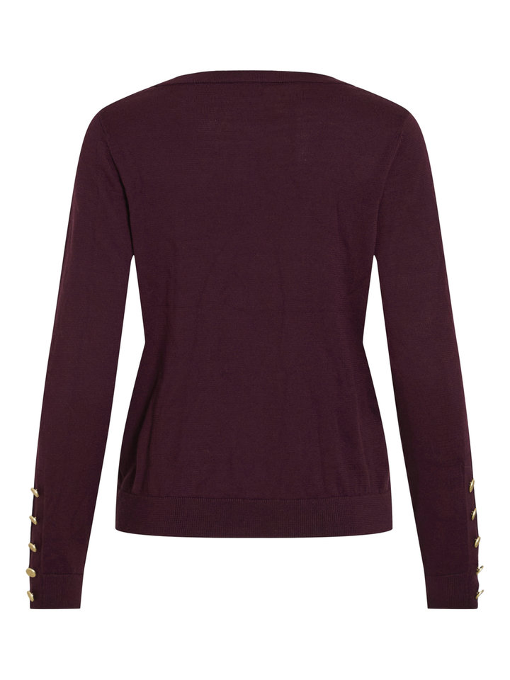 Bordeaux pull met ronde hals Viclaudie Vila