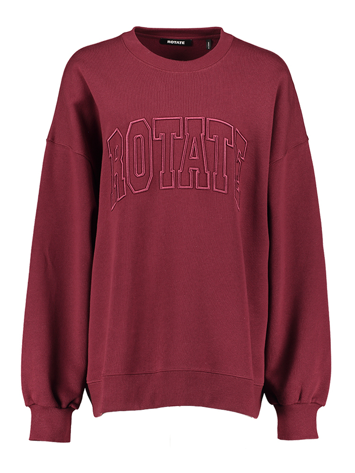 Bordeaux katoenen sweater met ronde hals en opdruk Rotate