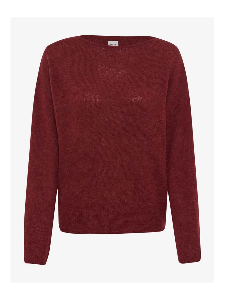 Bordeaux wollen pull met boothals Lisa Brax