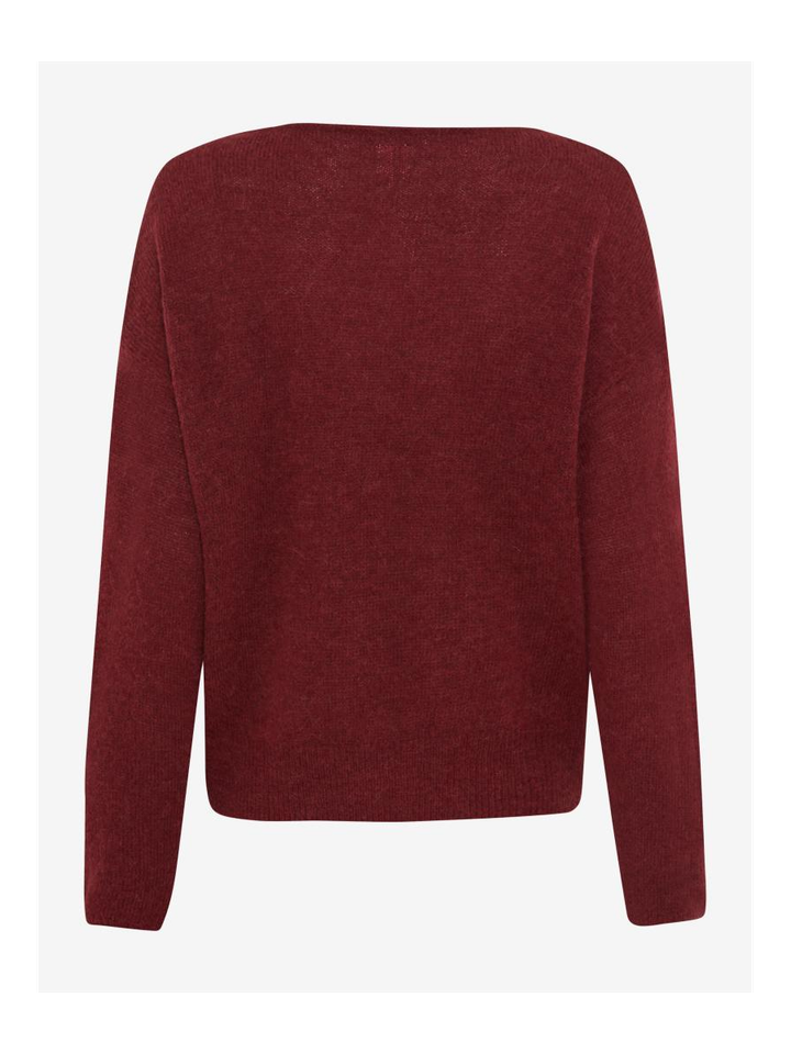 Bordeaux wollen pull met boothals Lisa Brax