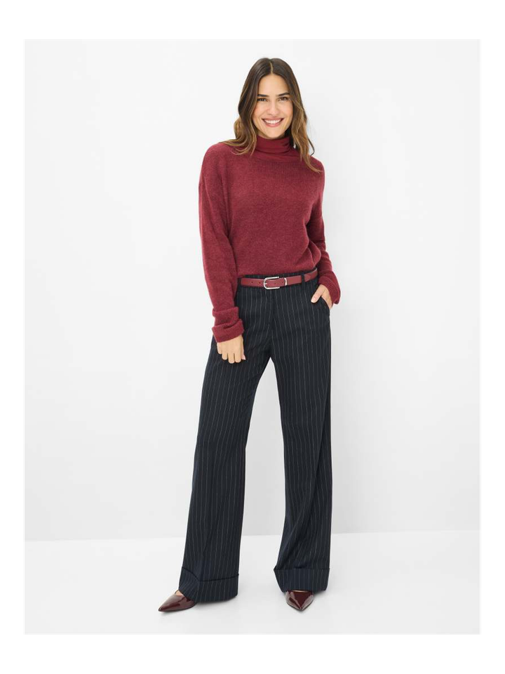 Bordeaux wollen pull met boothals Lisa Brax