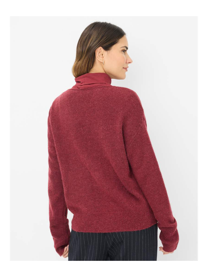 Bordeaux wollen pull met boothals Lisa Brax