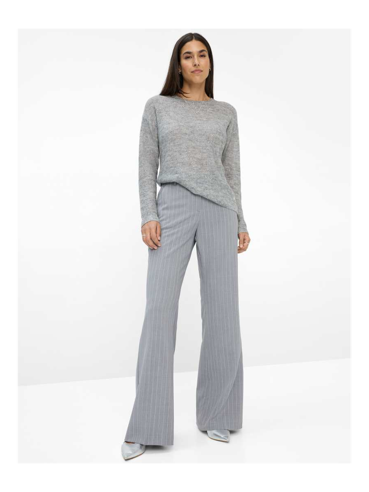 Lichtgrijze wollen pull met ronde hals en glitters Lesley Brax