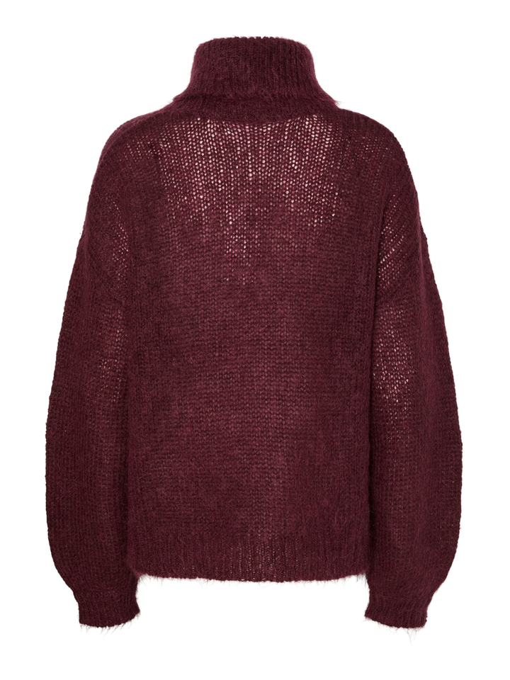 Bordeaux kleurige gebreide trui met wol Yaslambi Y.A.S 