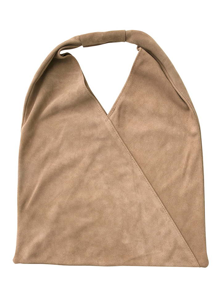 Taupe kleurige tas in suède Sac B.B Twist My Bag