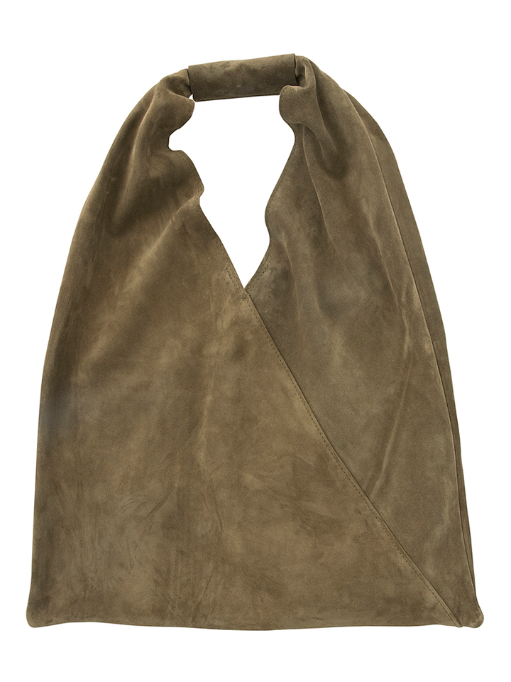 Kaki kleurige tas in suède Sac B.B Twist My Bag