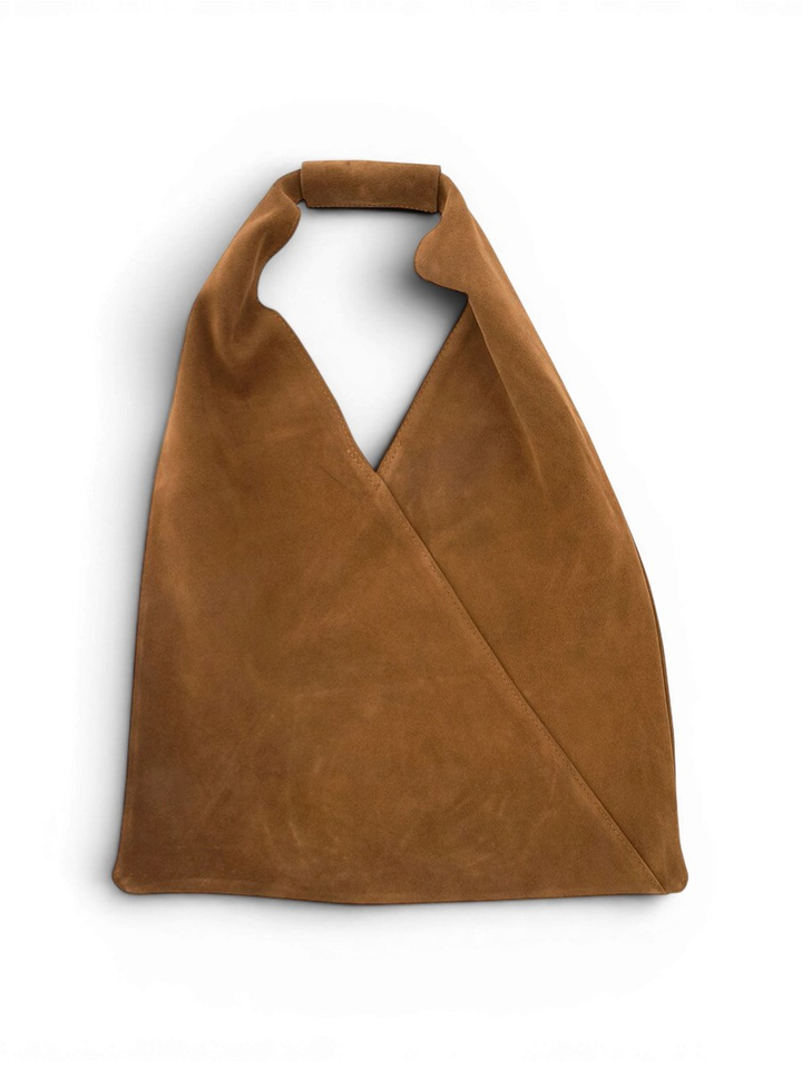 Camel kleurige tas in suède Sac B.B Twist My Bag