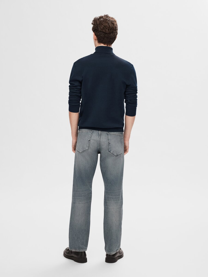 Blauwe trui met rolkraag Selected