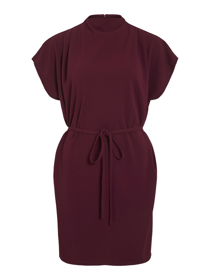 Bordeaux jurk met lint in de taille Vimerlano Vila