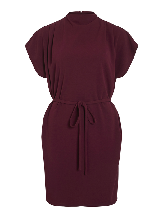 Bordeaux jurk met lint in de taille Vimerlano Vila