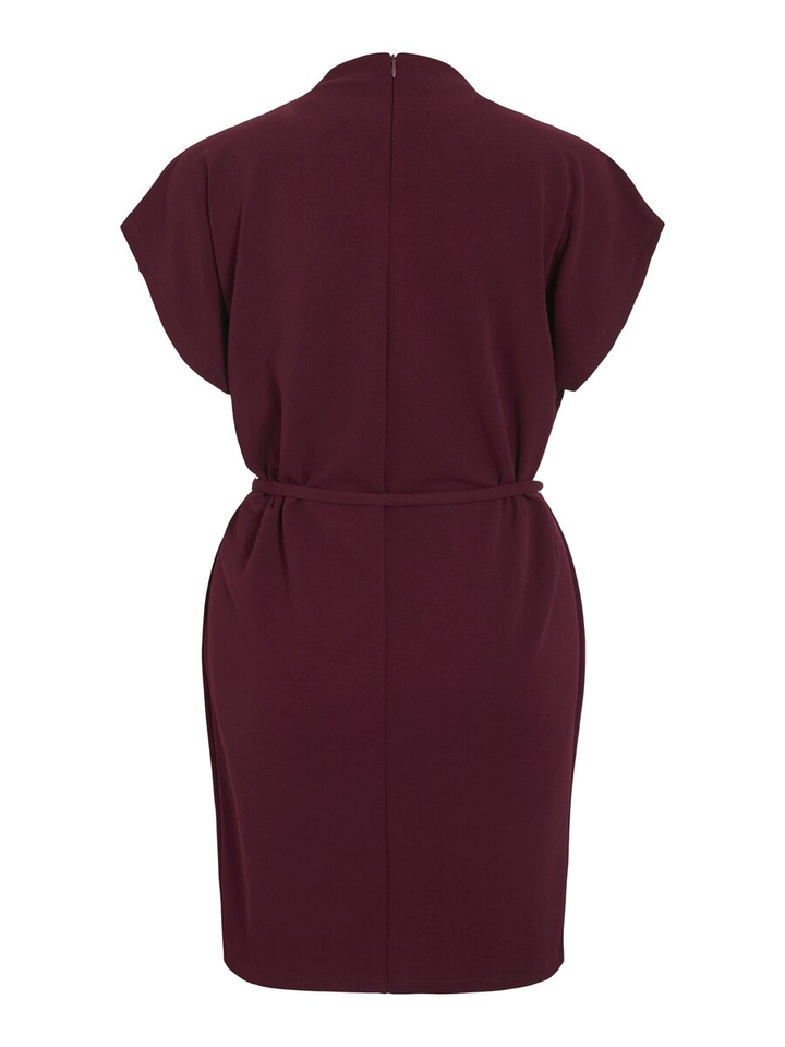 Bordeaux jurk met lint in de taille Vimerlano Vila
