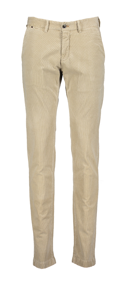 Beige ribfluwelen modern fit broek Sidney Zilton