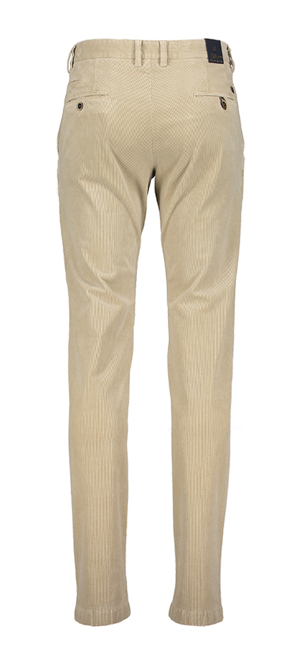 Beige ribfluwelen modern fit broek Sidney Zilton
