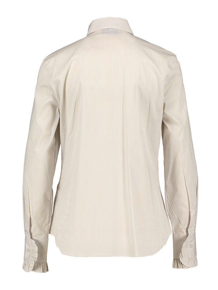 Witte katoenen bloes met beige strepen Alexia Cristiana Conti