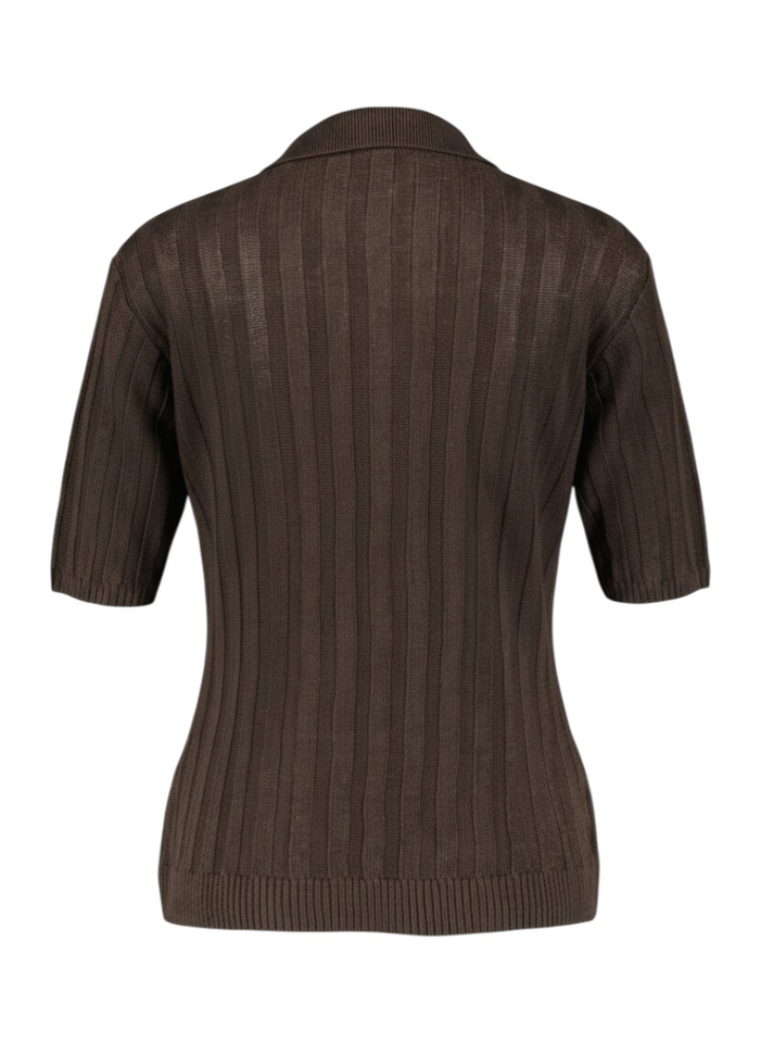 Bruine linnen polo Rivetto MM by Max Mara