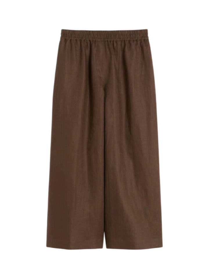 Bruine linnen wijde broek Canneti MM 