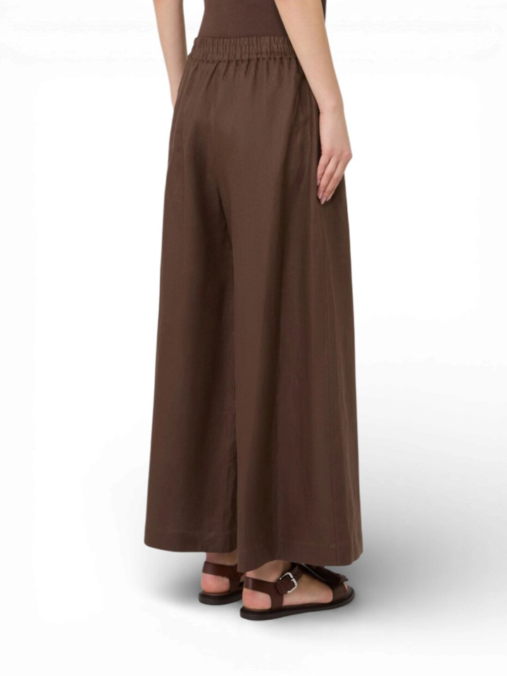 Bruine linnen wijde broek Canneti MM 