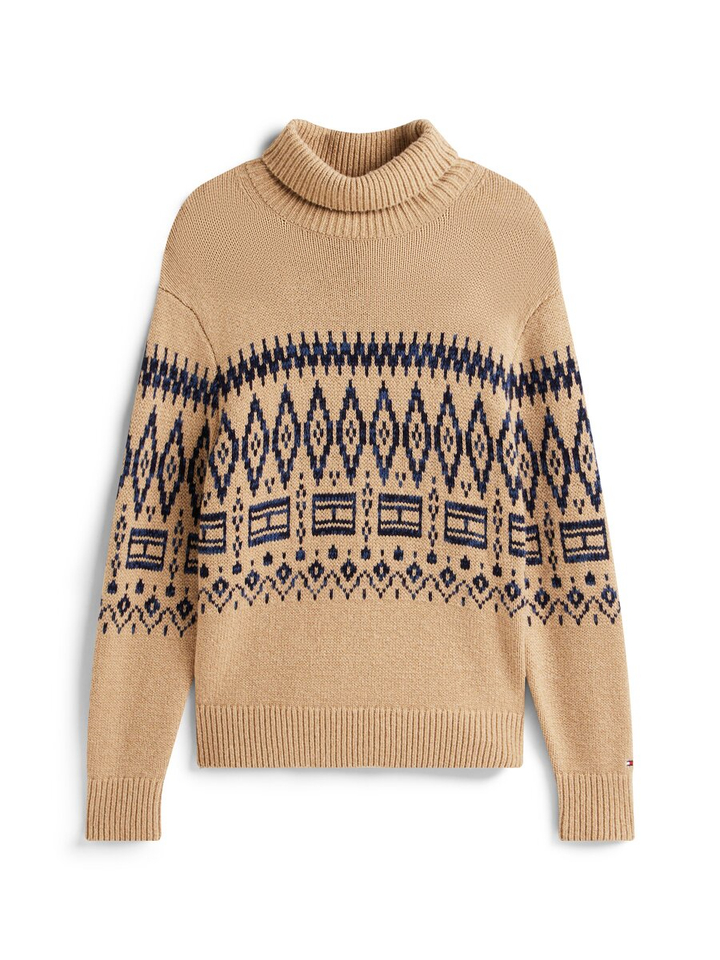 Beige wollen trui met opdruk Tommy Hilfiger