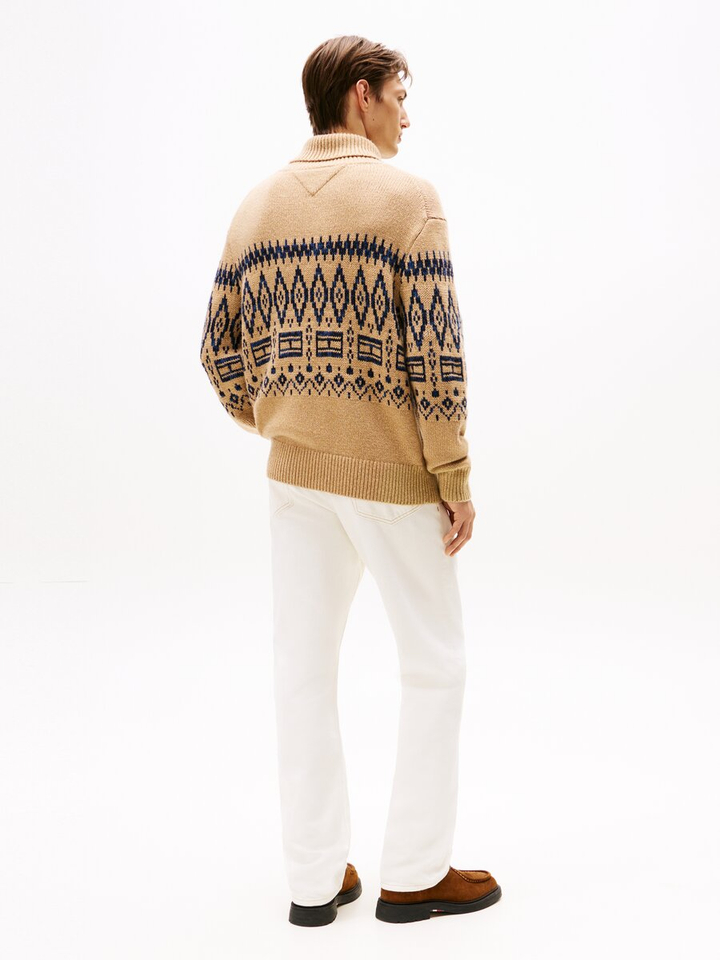 Beige wollen trui met opdruk Tommy Hilfiger