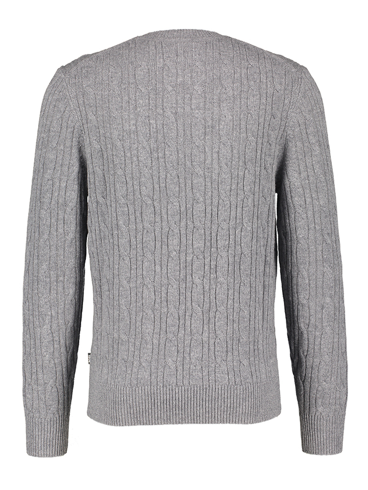 Grijze wollen trui met kabel Hugo Boss 