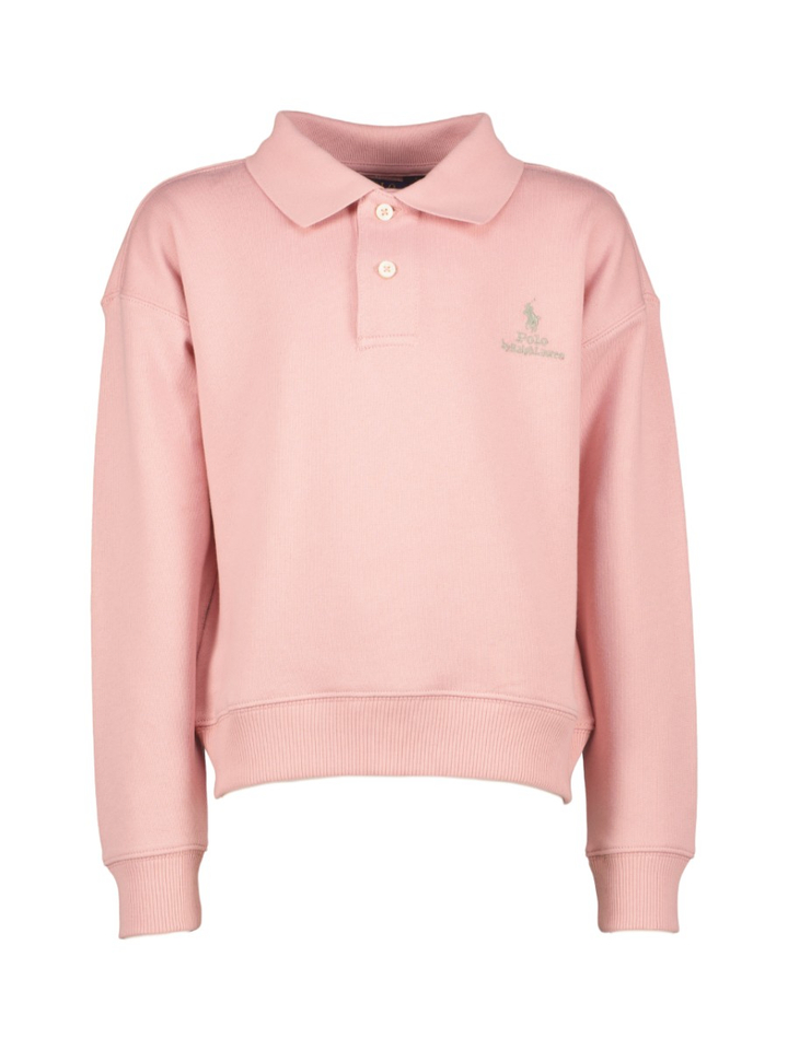 Lichtroze sweater met polo kraag Ralph Lauren 