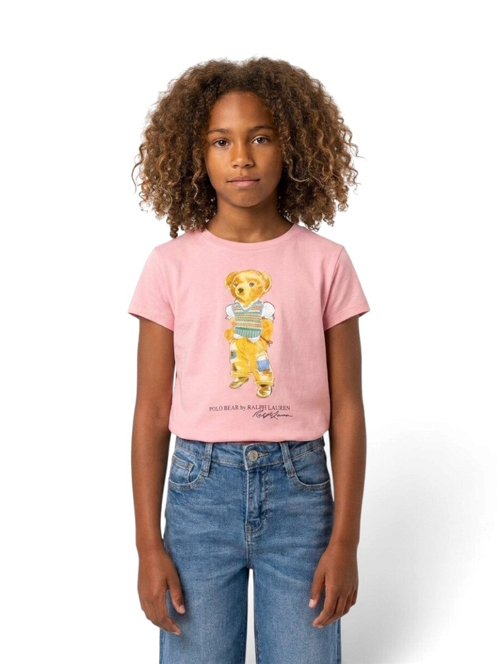 Adirodack roze t-shirt met polo beer Ralph Lauren 