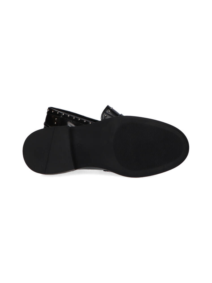 Zwrtae moccasins met zilverkleurige studs Cycleur De Luxe