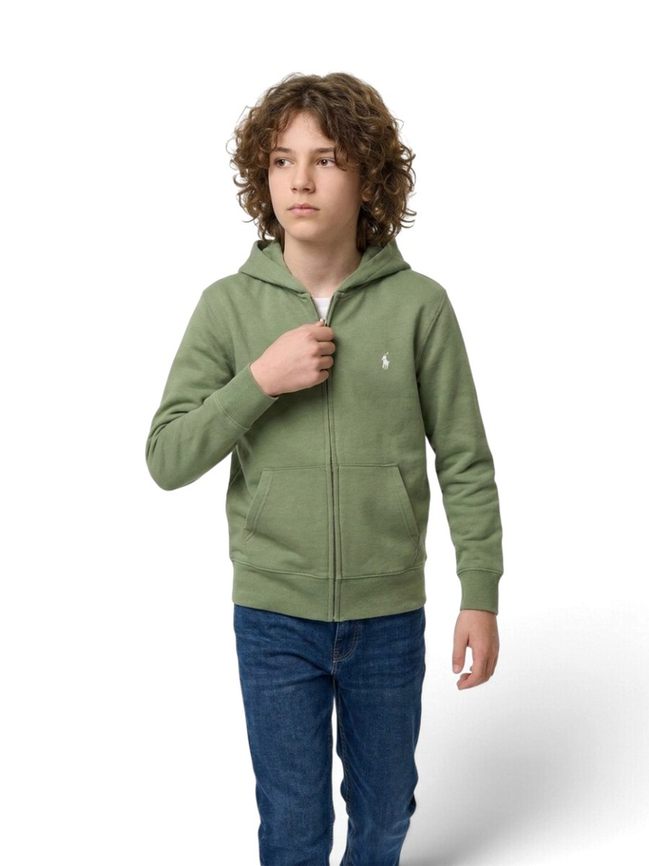 Cargo groene sweater met rits en kap Ralph Lauren