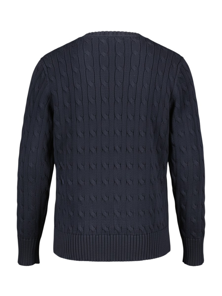 Donkerblauwe trui met motief Ralph Lauren 