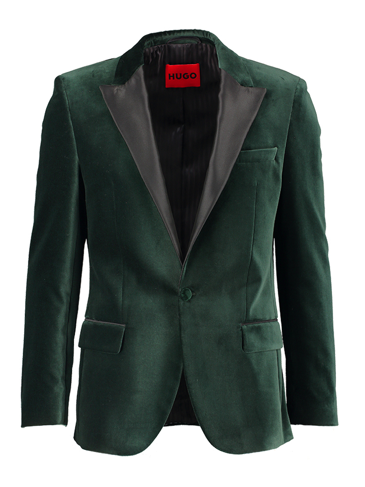 Groene blazer in fluweel Hugo Boss 