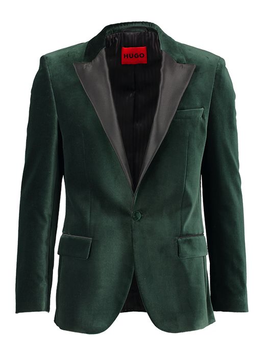 Groene blazer in fluweel Hugo Boss
